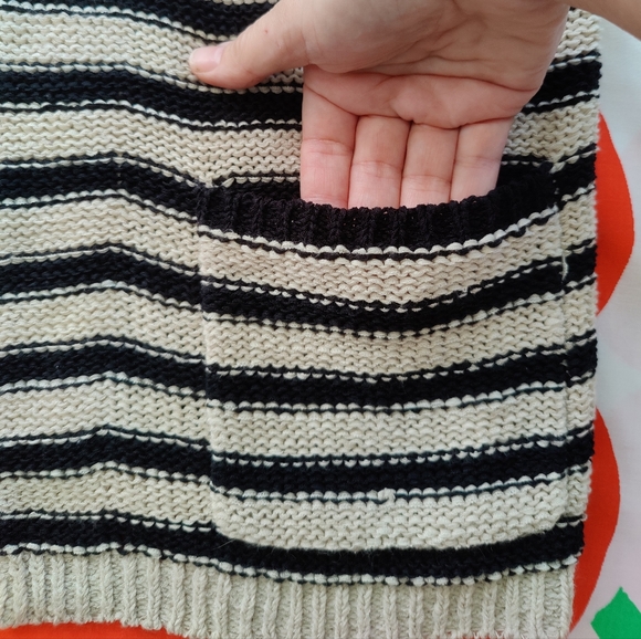 Black and Oatmeal Striped Open Front Cardigan Size Small | Ann Taylor Loft - Picture 4 of 11